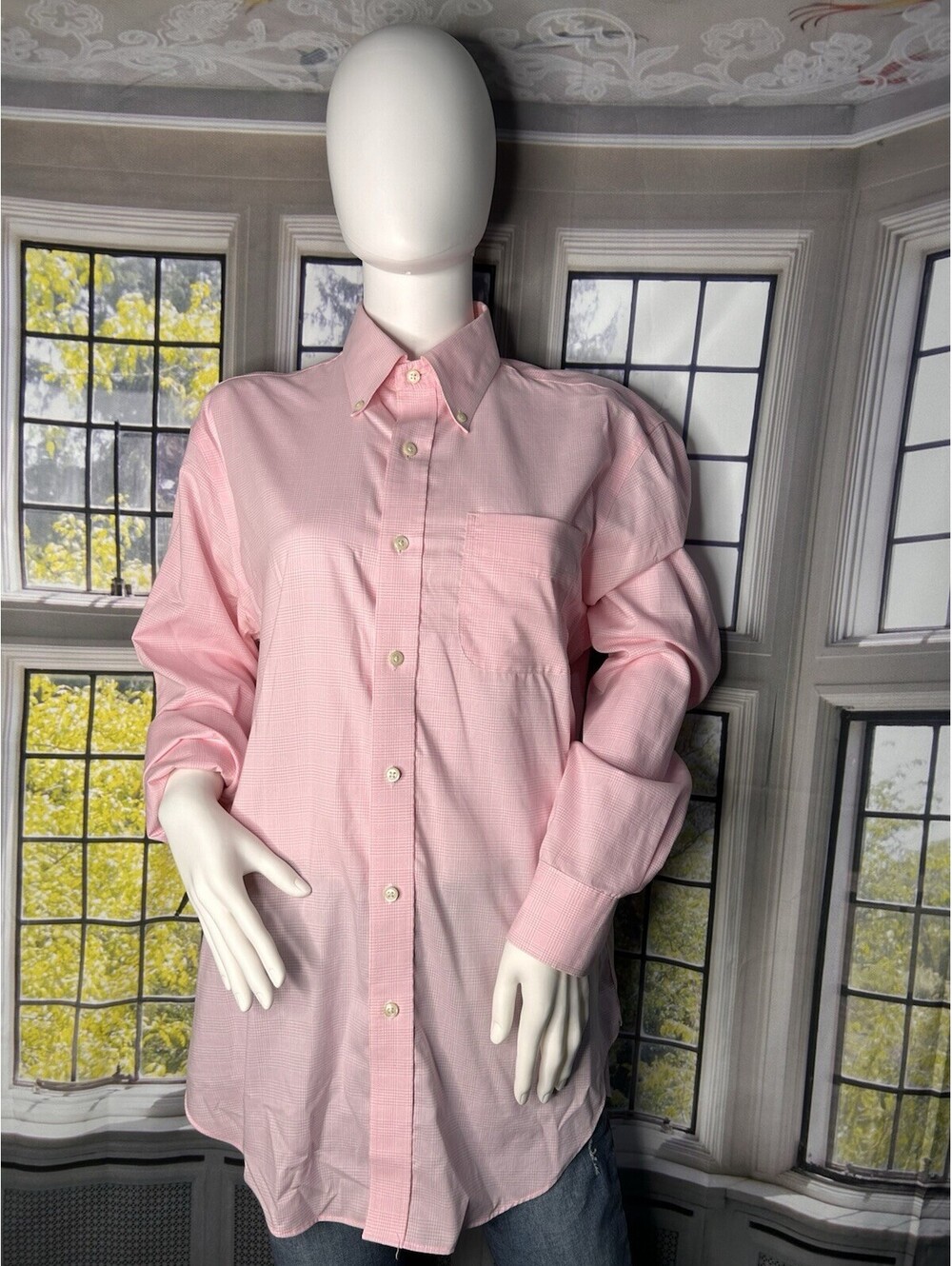 Lauren Ralph Lauren Men  Pink Button Down Shirt Classic  Non Iron Size 16 34/35